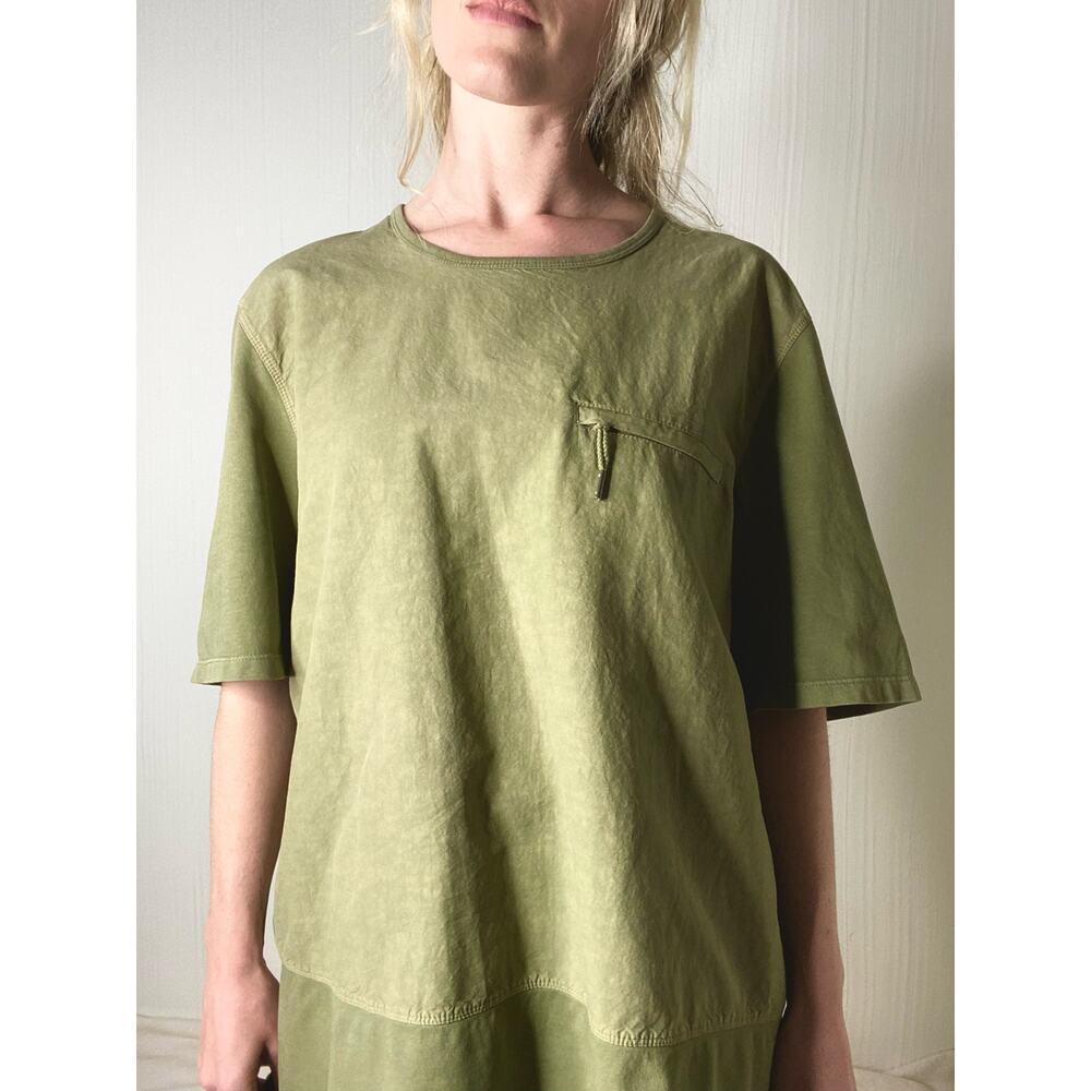 FOLK Moss Green Cotton Linen T Shirt US 5/XL - Picture 9 of 13